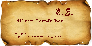 Mózer Erzsébet névjegykártya
